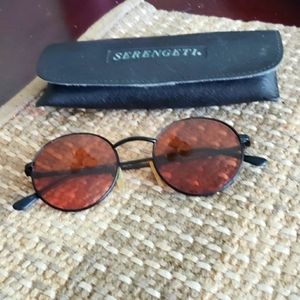 Retro Serengeti Drivers 5334 Black Wire Rim Rose Brownish Lens With Orig Case